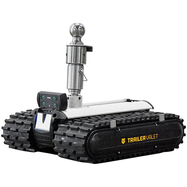 The black and silver Trailer Valet RVR9, a remote-controlled robot.