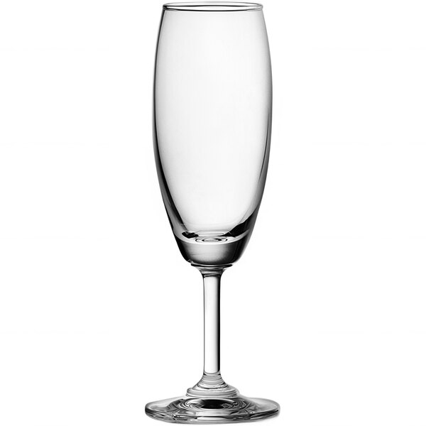 A Classic 6.5 oz. flute wine glass with a stem.