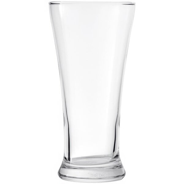 A case of 48 clear 12 oz. Pilsner glasses.