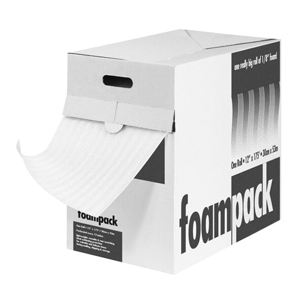 A box of Lavex 12-inch by 85-foot by 1/4-inch foam dispenser pack.
