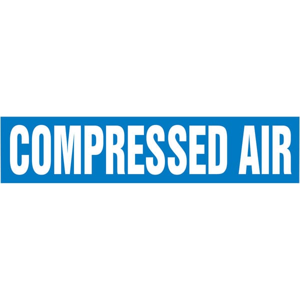 A blue rectangle with white text that says "Compressed Air" and has a blue and white logo.