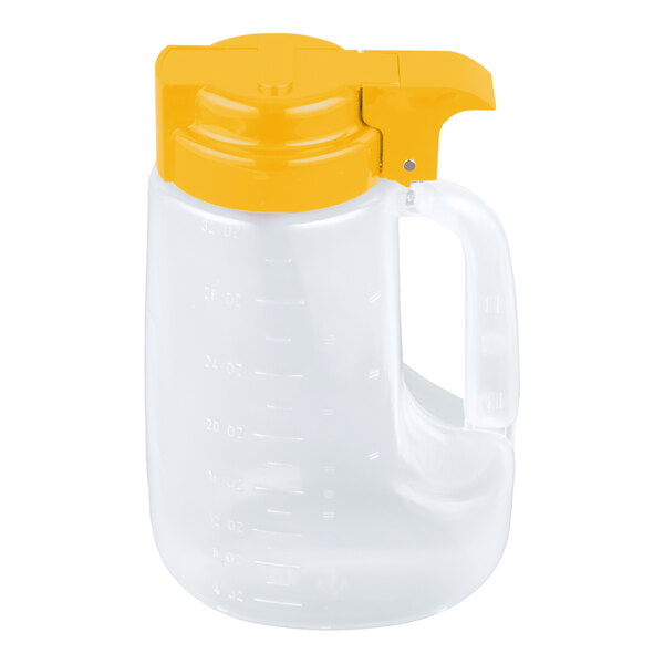 TableCraft PP32Y Option 32 oz. Dispenser Jar with Yellow Top