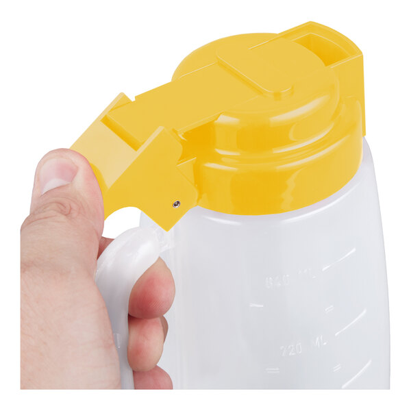 TableCraft PP32Y Option 32 oz. Dispenser Jar with Yellow Top