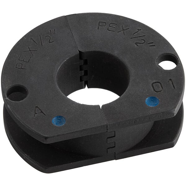 A black round plastic replacement head with holes for a Zurn crimp ring tool.