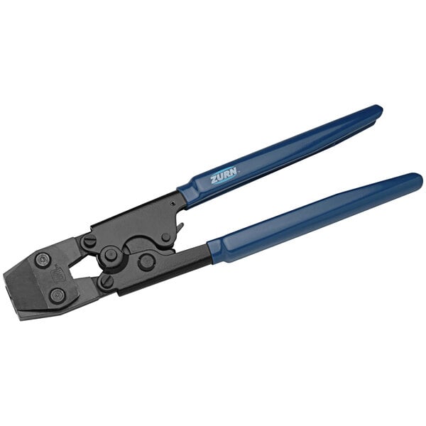 Zurn PEX Multi-Size Stainless Steel Crimp Ring Tool with blue handles.