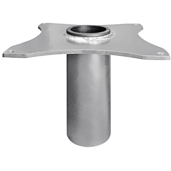 A metal socket base with a hole in the center.