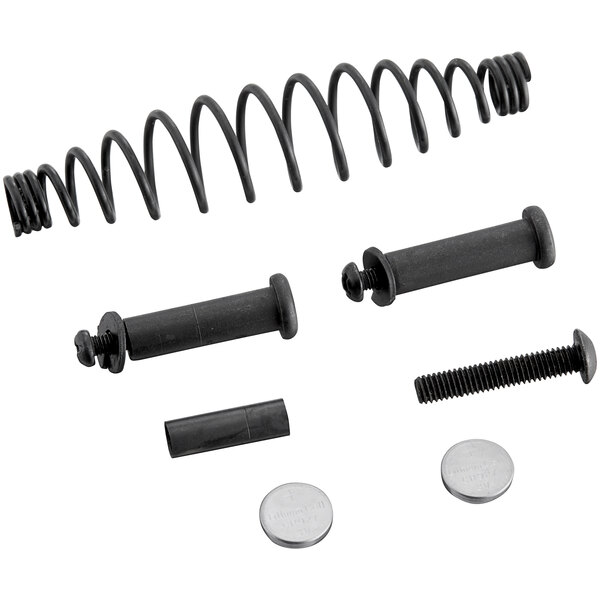 A black metal spring and screws for a Zurn QickClamp ratcheting crimp tool.
