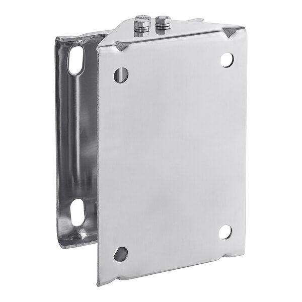 A stainless steel Regency swivel mount plate with two holes.