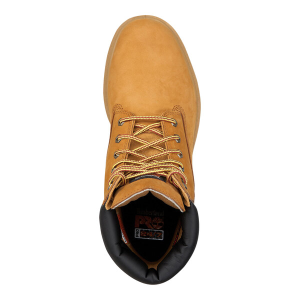 Timberland PRO 6" Direct Attach Men's Size 7.5 Medium Width Wheat Steel Toe Non-Slip Leather Boot STMA1W6B