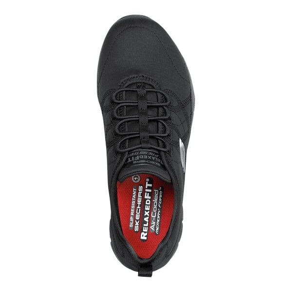 Skechers Alex Women's 9.5 Medium Width Black Soft Toe Non-Slip Athletic Shoe SSK8348BLK