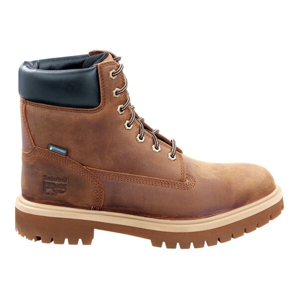 Timberland PRO 6" Direct Attach Men's Size 8.5 Wide Width Earth Bandit Brown Steel Toe Non-Slip Leather Boot STMA41PY