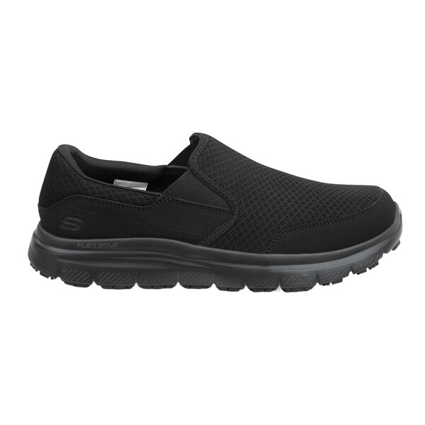 Skechers Ella Women's 7 Medium Width Black Soft Toe Non-Slip Athletic Shoe SSK8175BLK