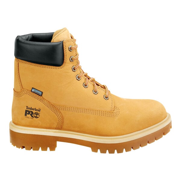 Timberland PRO 6" Direct Attach Men's Size 10 Wide Width Wheat Steel Toe Non-Slip Leather Boot STMA1W6B