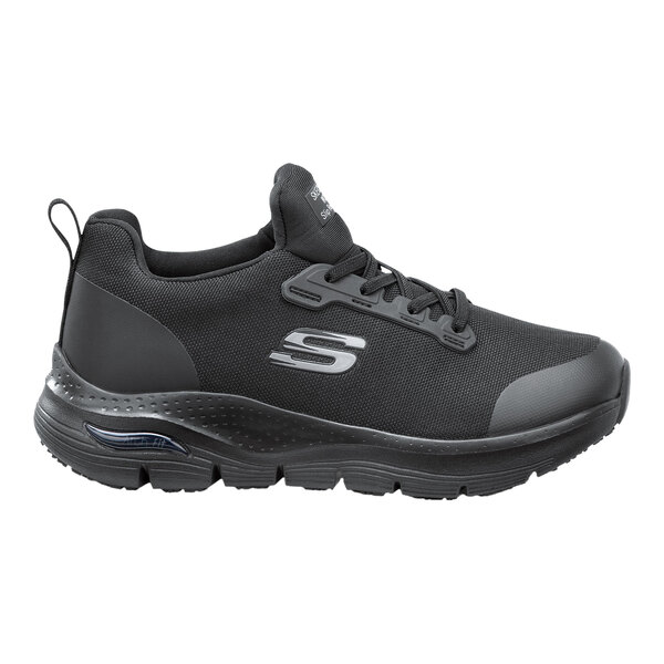 Skechers Serena Women's 5.5 Arch Fit Medium Width Black Soft Toe Non-Slip Athletic Shoe SSK8435BLK