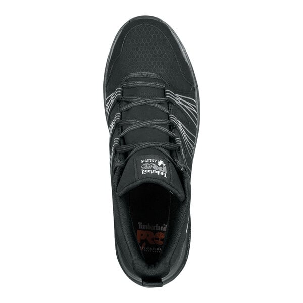 A black Timberland PRO Powerdrive men's hiker boot in size 14 wide width with a soft toe and non-slip sole.