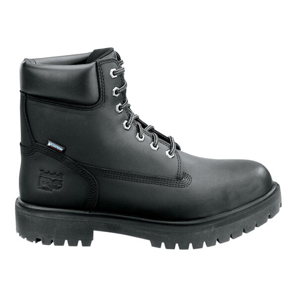 Timberland PRO 6" Direct Attach Men's Size 7.5 Wide Width Black Steel Toe Non-Slip Leather Boot STMA1W52