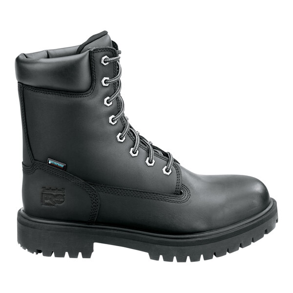 Timberland PRO 8" Direct Attach Men's Size 8 Medium Width Black Steel Toe Non-Slip Leather Boot STMA1WDU