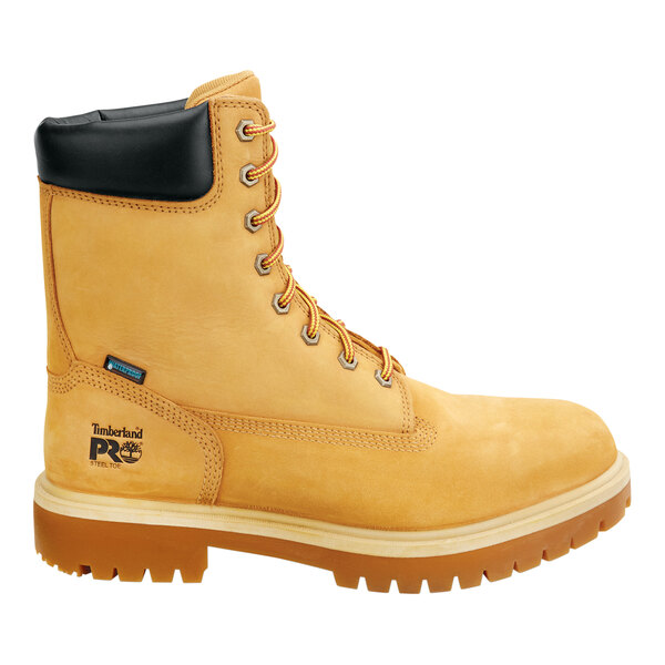 Timberland PRO 8" Direct Attach Men's Size 10 Medium Width Wheat Steel Toe Non-Slip Leather Boot STMA1WDJ