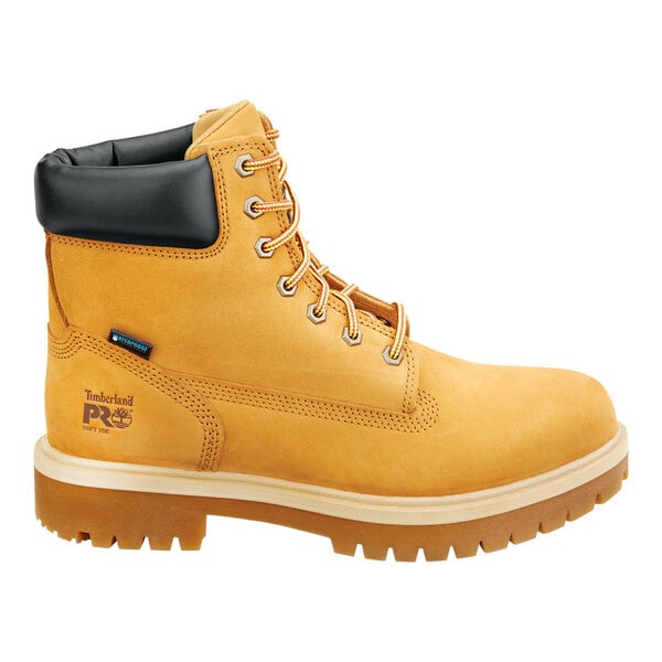 Timberland PRO 6" Direct Attach Men's Size 12 Medium Width Wheat Soft Toe Non-Slip Leather Boot STMA1V48