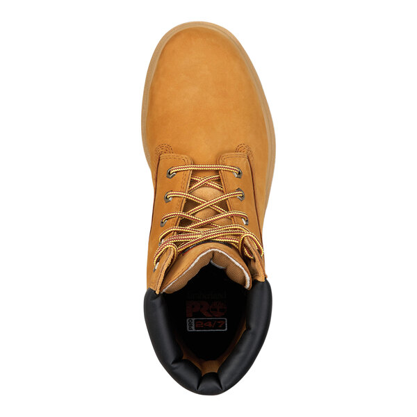Timberland PRO 8" Direct Attach Men's Size 7 Medium Width Wheat Steel Toe Non-Slip Leather Boot STMA1WDJ