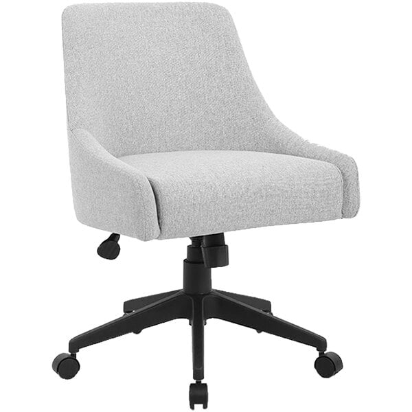 A Boss gray office chair with black wheels.