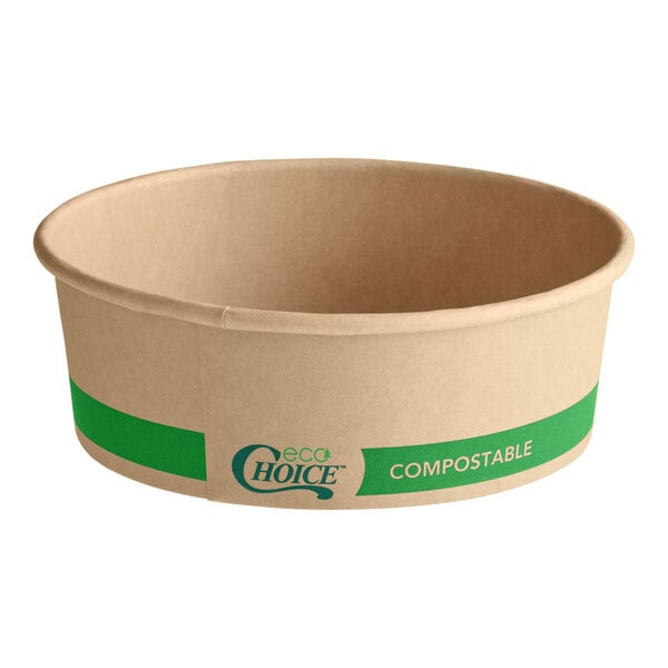 EcoChoice 16 oz. Round Kraft Bio-Lined Compostable Take-Out Container - 50/Pack
