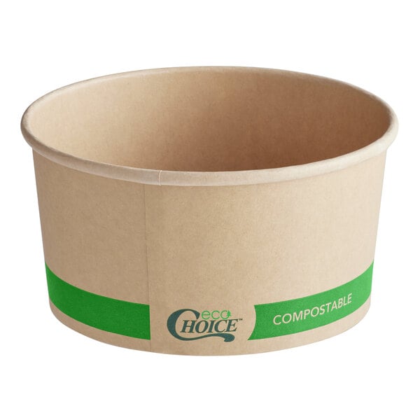 EcoChoice 32 oz. Round Kraft Bio-Lined Compostable Take-Out Container - 300/Case
