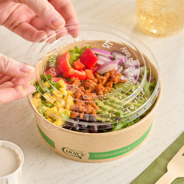 EcoChoice 16-32 oz. Round Compostable PLA Take-Out Lid - 50/Pack