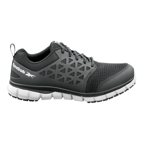 Reebok Work Sublite Men's 11 Extra Wide Black / Gray Soft Toe Non-Slip Athletic Shoe SRB3201