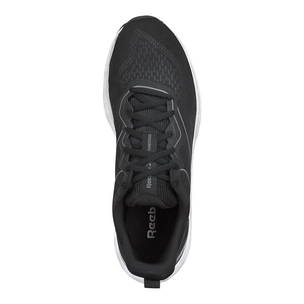 A black and white Reebok Work Floatride Energy men's wide width soft toe non-slip athletic shoe.