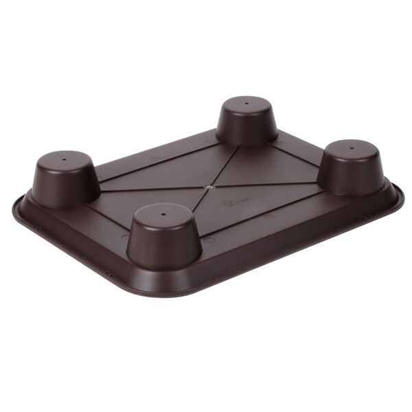 A brown plastic tray with four legs.