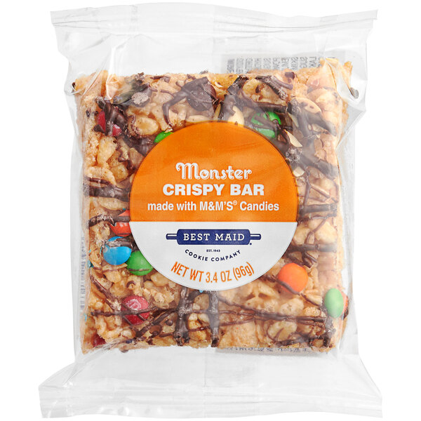 A package of Best Maid Monster Crispy Marshmallow Bars on a counter.