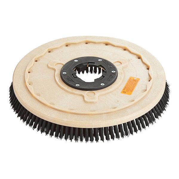 A white Lavex circular brush with black bristles for a floor machine.