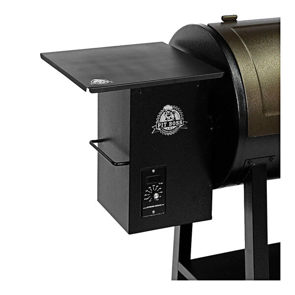 A black rectangular table top with a magnetic bottom for a Pit Boss pellet hopper.