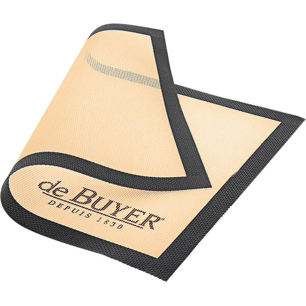 A white silicone baking mat with the words "de Buyer" in black.