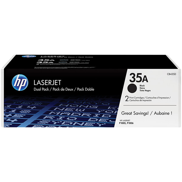 A black HP LaserJet toner cartridge box with white text.