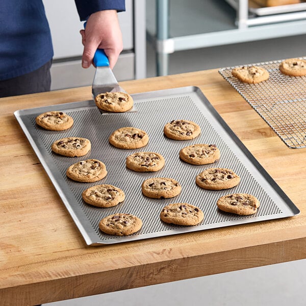 de Buyer 23 9/16" x 15 3/4" Perforated Aluminum Baking Sheet 7367.6