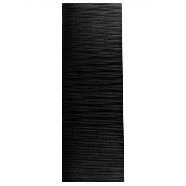 A black rectangular Cactus Mat with ribbed stripes.