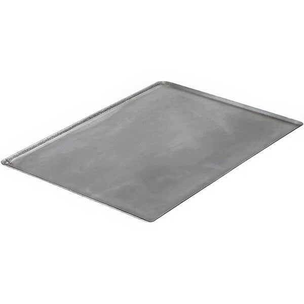 A de Buyer blue steel baking sheet on a counter.