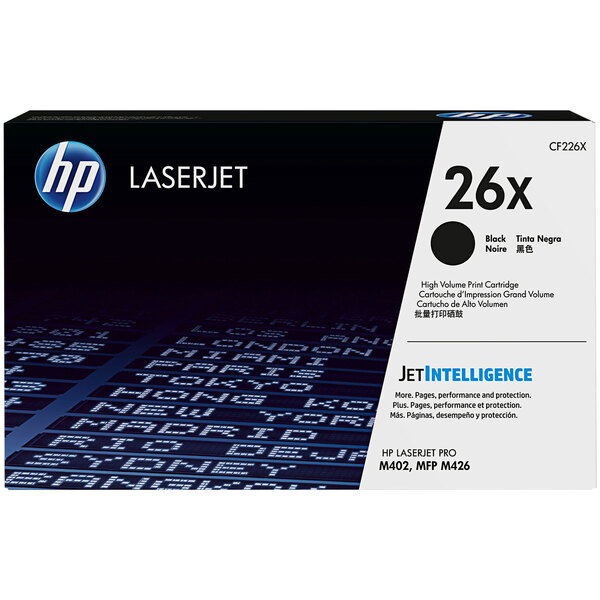 A black and white box for an HP CF226X LaserJet toner cartridge.