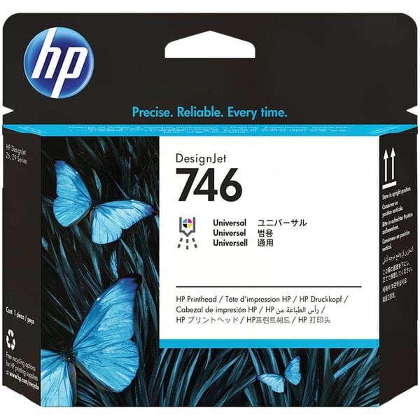 A package of HP 646 ink cartridges with a HP P2V25A printhead.