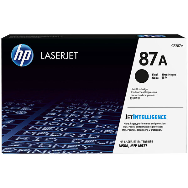A black HP toner cartridge box with white text.