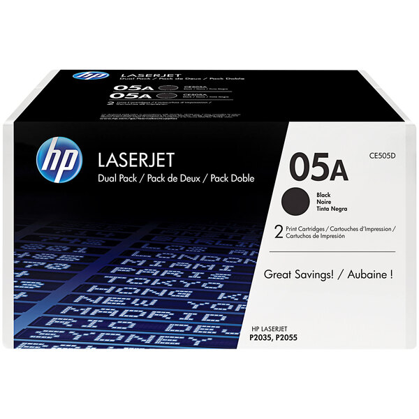 A black HP LaserJet toner cartridge box with white and blue text.