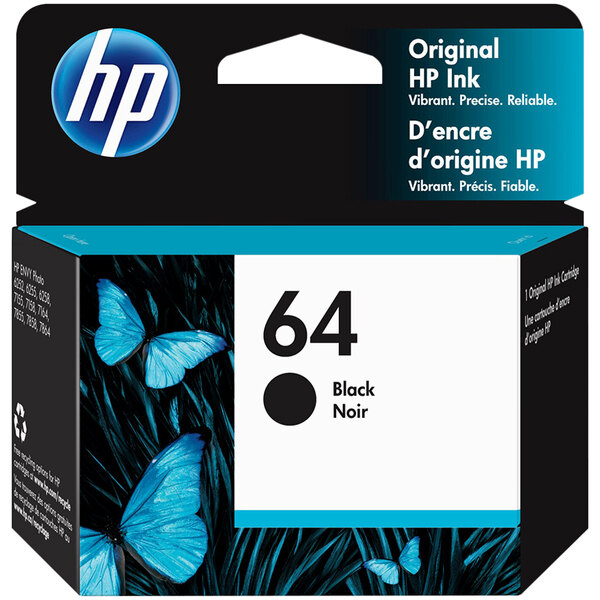 A box of HP black printer toner cartridges.