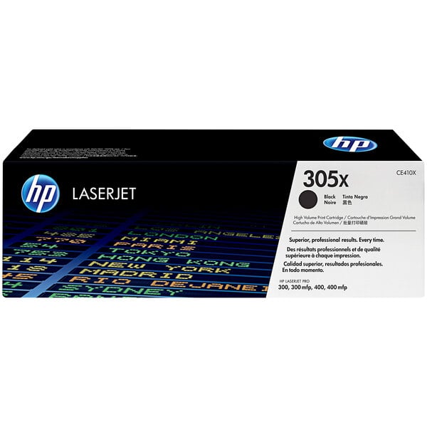 A black HP LaserJet toner cartridge box with white text.