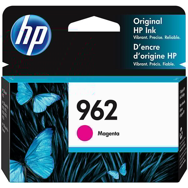 A box of HP 962 magenta ink cartridges.