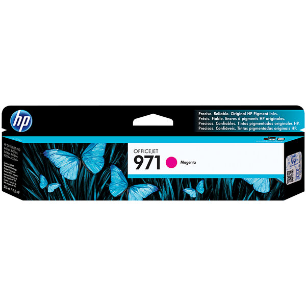 A box of HP 971 Magenta inkjet cartridges.