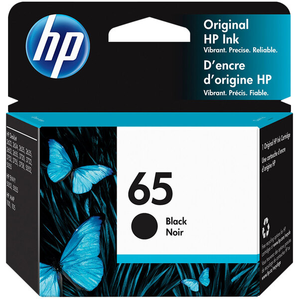 A box of HP N9K02AN#140 black printer toner cartridges.