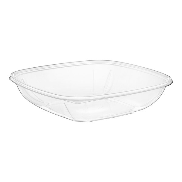 A clear plastic Visions catering bowl.