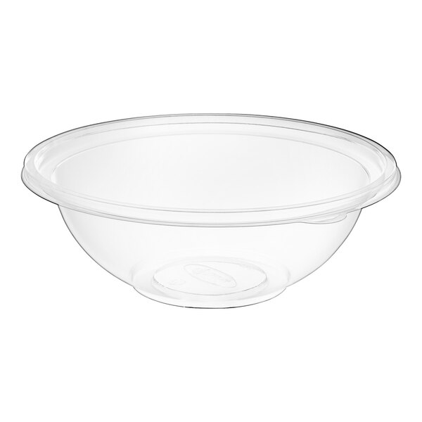 A Visions clear plastic bowl with a clear rim.